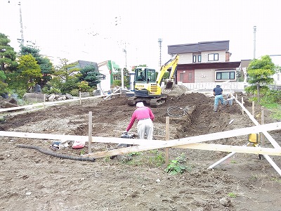 基礎工事開始（旭川近郊の工務店ならミヤザキホーム）