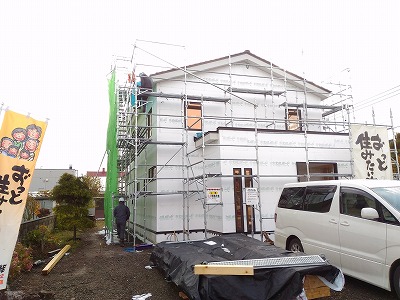 外部工事継続（旭川近郊の工務店ならミヤザキホーム）