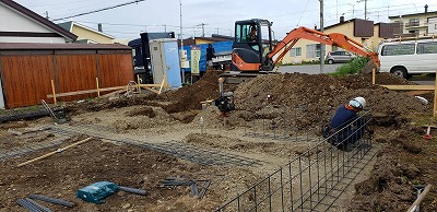 基礎鉄筋組み工事(旭川近郊の工務店ならミヤザキホーム）