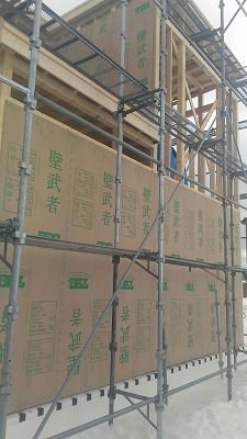 構造用合板取付（旭川近郊の工務店ならミヤザキホーム）