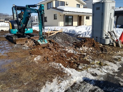 先行配管工事（旭川近郊の工務店ならミヤザキホーム）