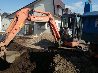 根掘り終了(旭川近郊の工務店ならミヤザキホーム）