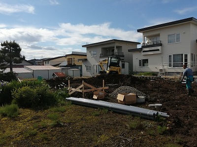 先行配管工事（旭川近郊の工務店ならミヤザキホーム）