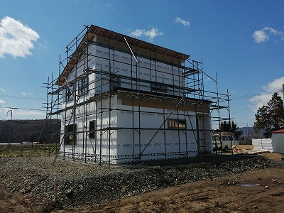 透湿防水シート張り（旭川近郊の工務店ならミヤザキホーム）