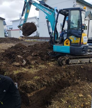 先行配管工事(旭川近郊の工務店ならミヤザキホーム)