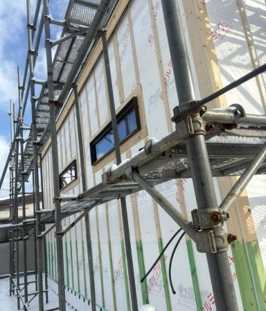 外壁下地材取付完了(旭川近郊の工務店ならミヤザキホーム)